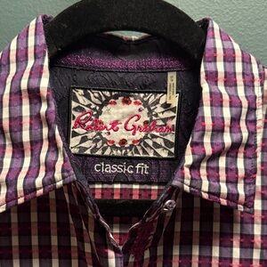 Robert Graham Women’s Shirt in Purple and White Plaid